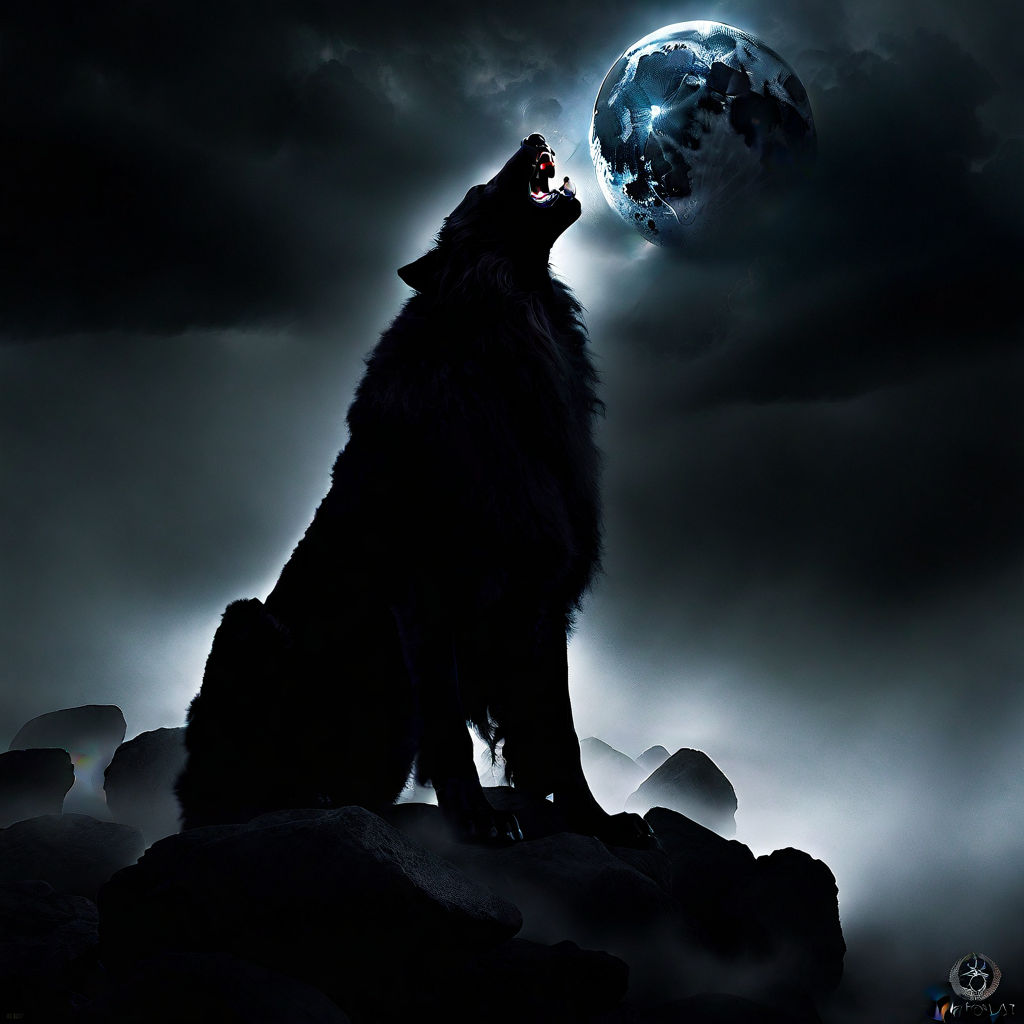 Werewolf By Night Full Moon Poster Black N White by AkiTheFull on