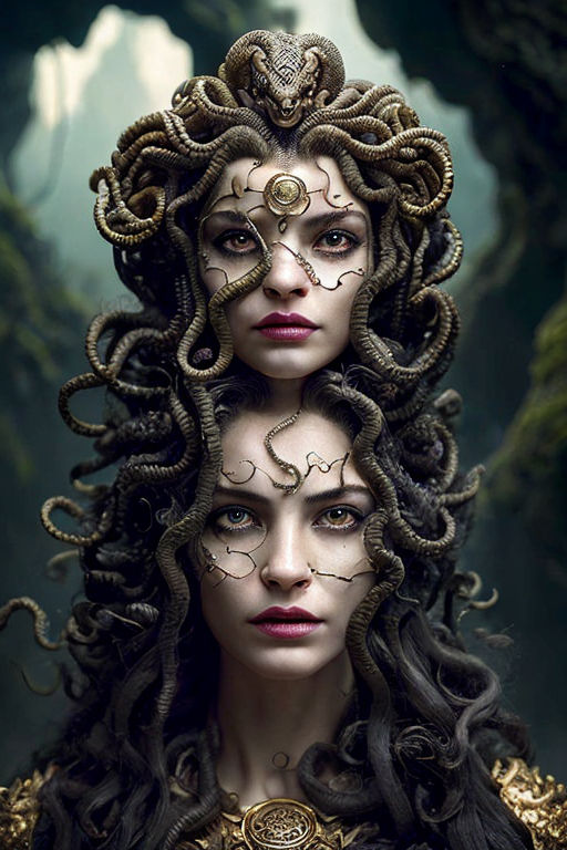 Medusa with snake hair - Playground