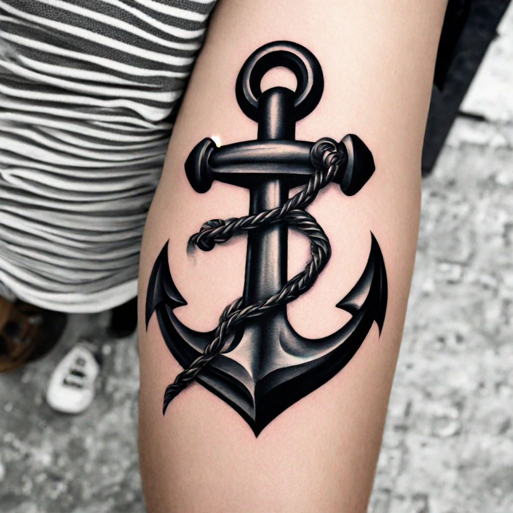 Floral Anchor Temporary Tattoo | EasyTatt™