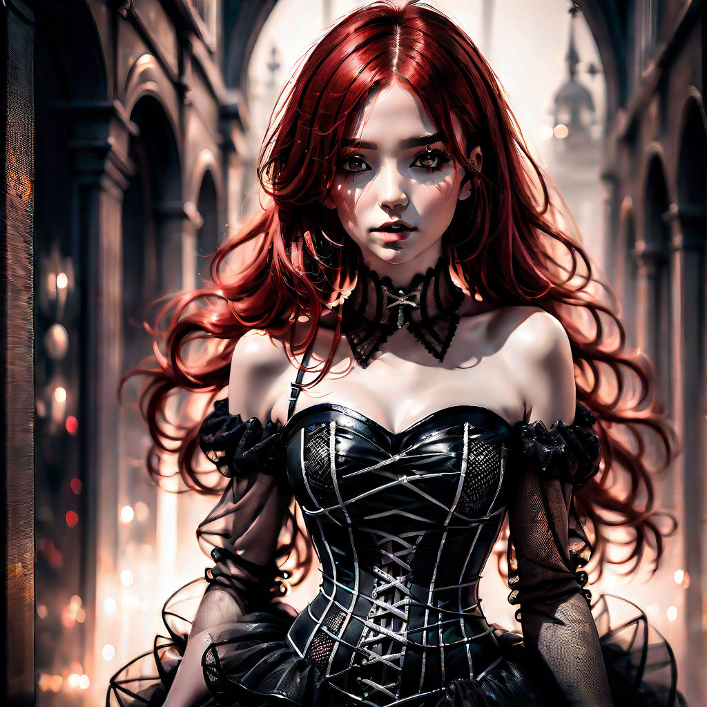 red elegant gothic corset - Playground