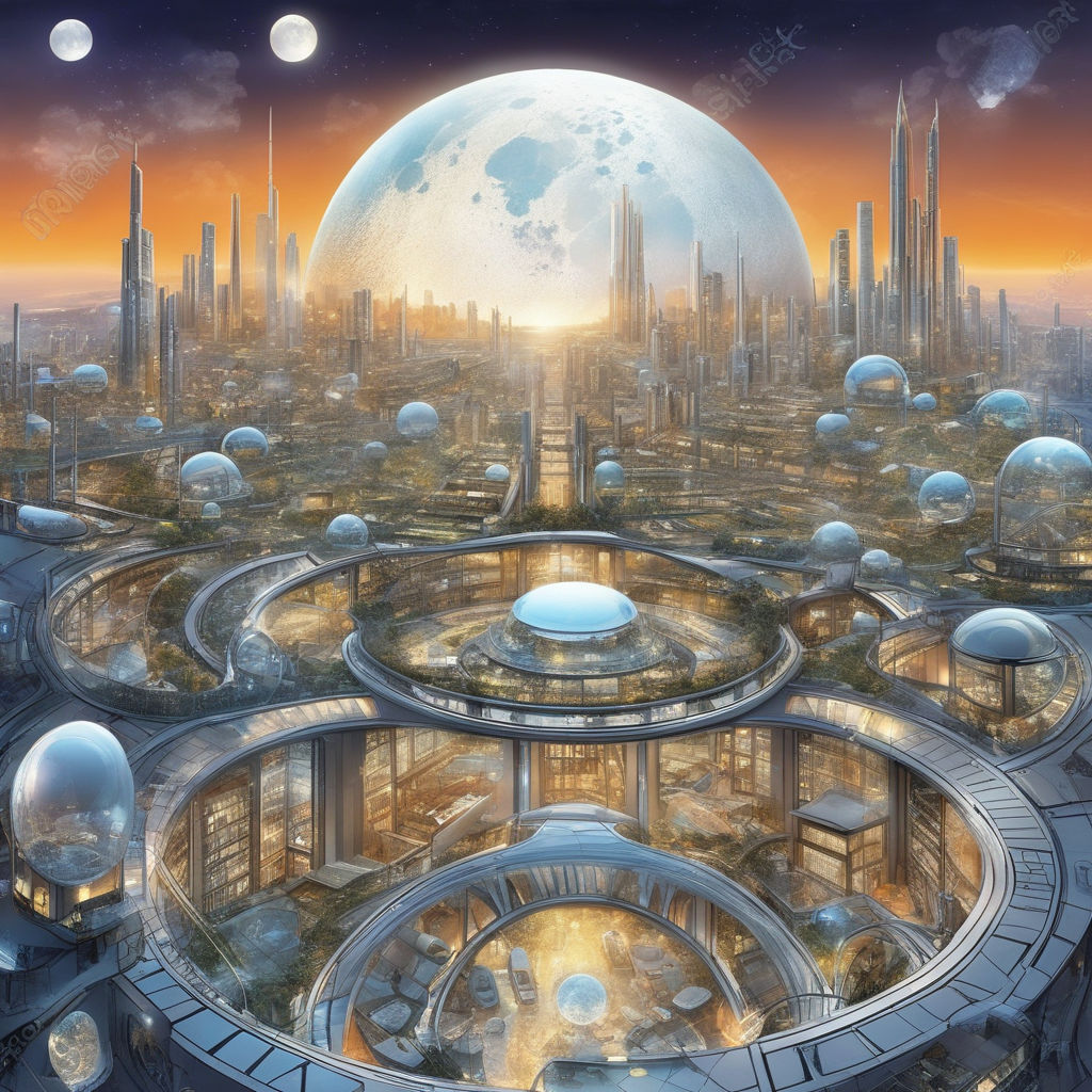 futuristic space city