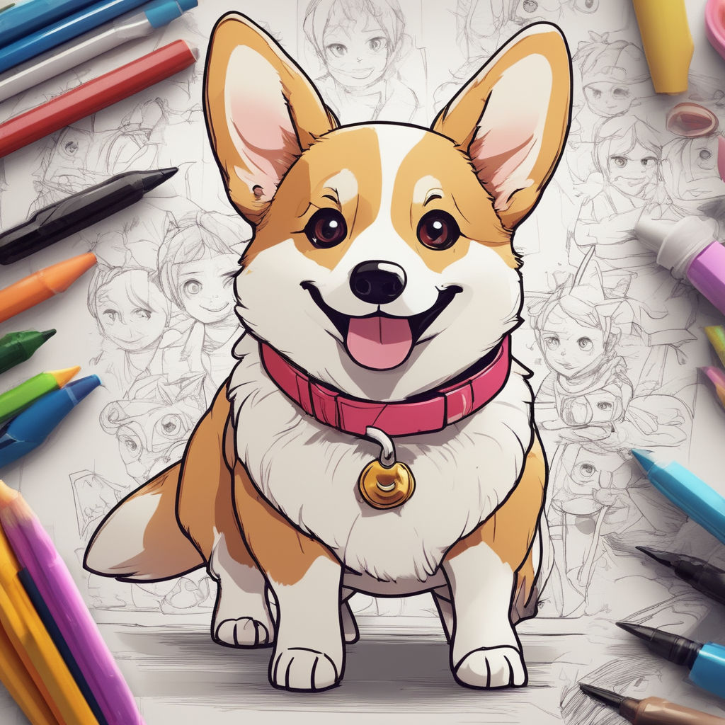 HD desktop wallpaper: Anime, Dog, Girl, Corgi download free picture #1035161