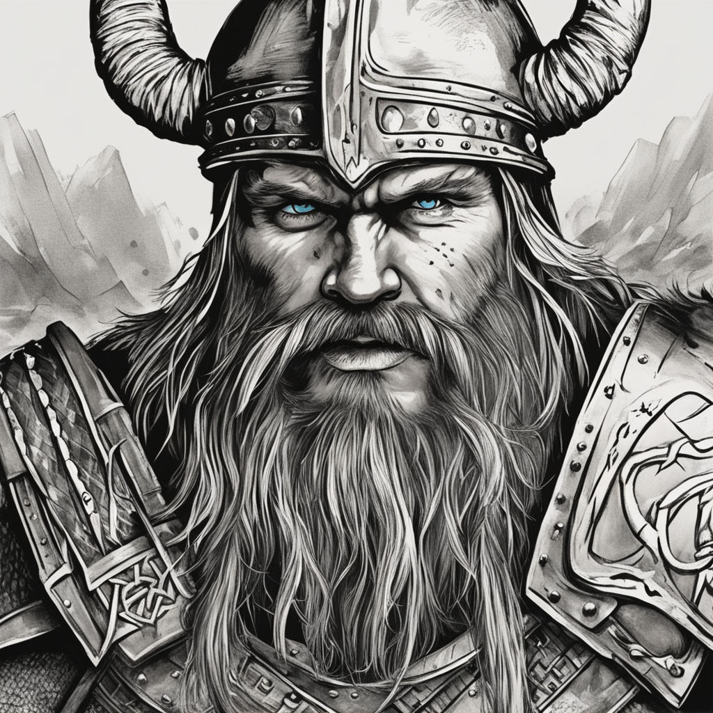 viking face drawing