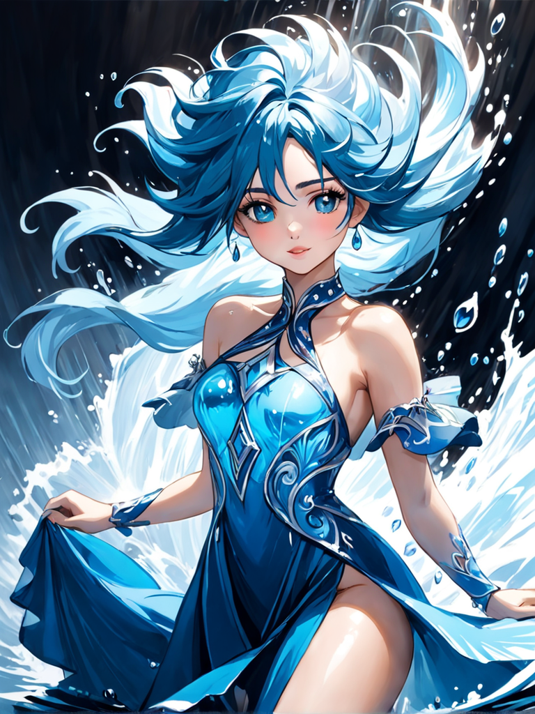 Anime full body woman water - Playground