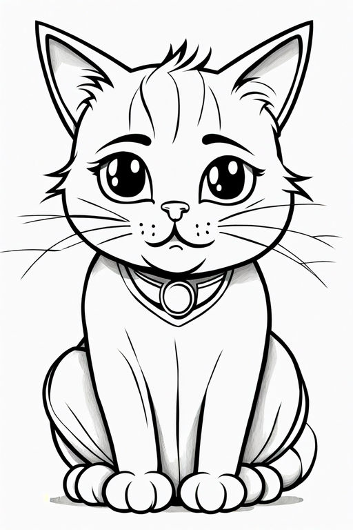 Simple Continuous Line Art Cat Detailed Face Doodle Smile Love Swirls  Watercolor · Creative Fabrica