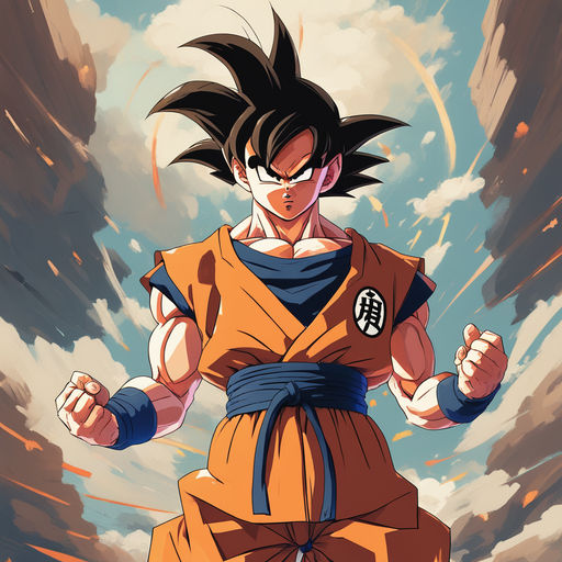 Dragon ball z full body goku adopting fighting stance by Lily Balan ...