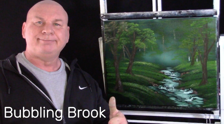 Bubbling Brook - Bob Ross style oil painting video tutorial