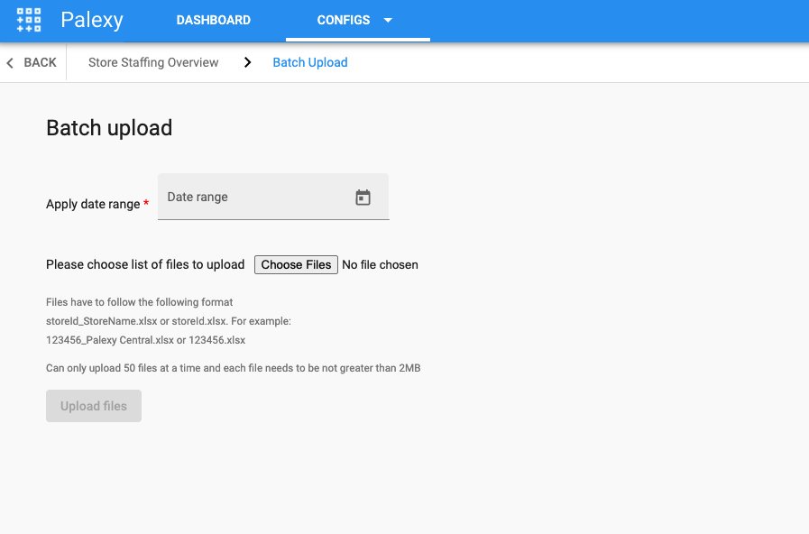 Staffing Upload Page