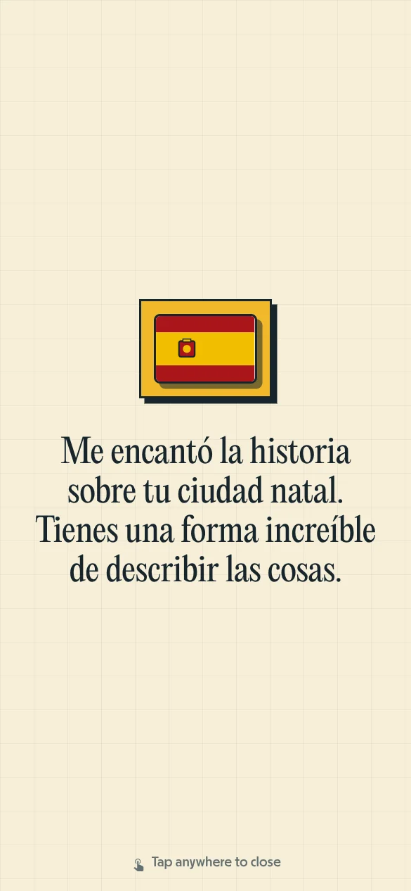 Modo pantalla completa de Pallie Traductor de Voz diseñado para dos personas que comparten un teléfono en un restaurante