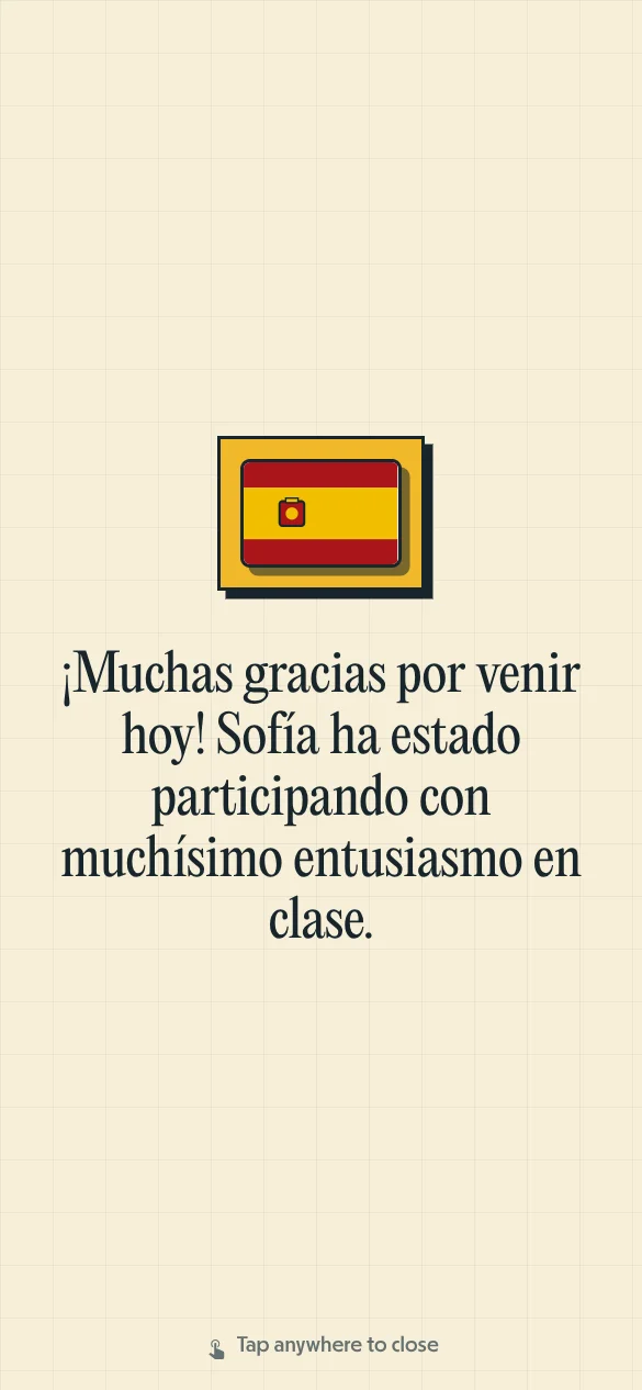 Modo pantalla completa de Pallie Traductor de Voz mostrando consulta sobre calificaciones y percentiles en español y ucraniano