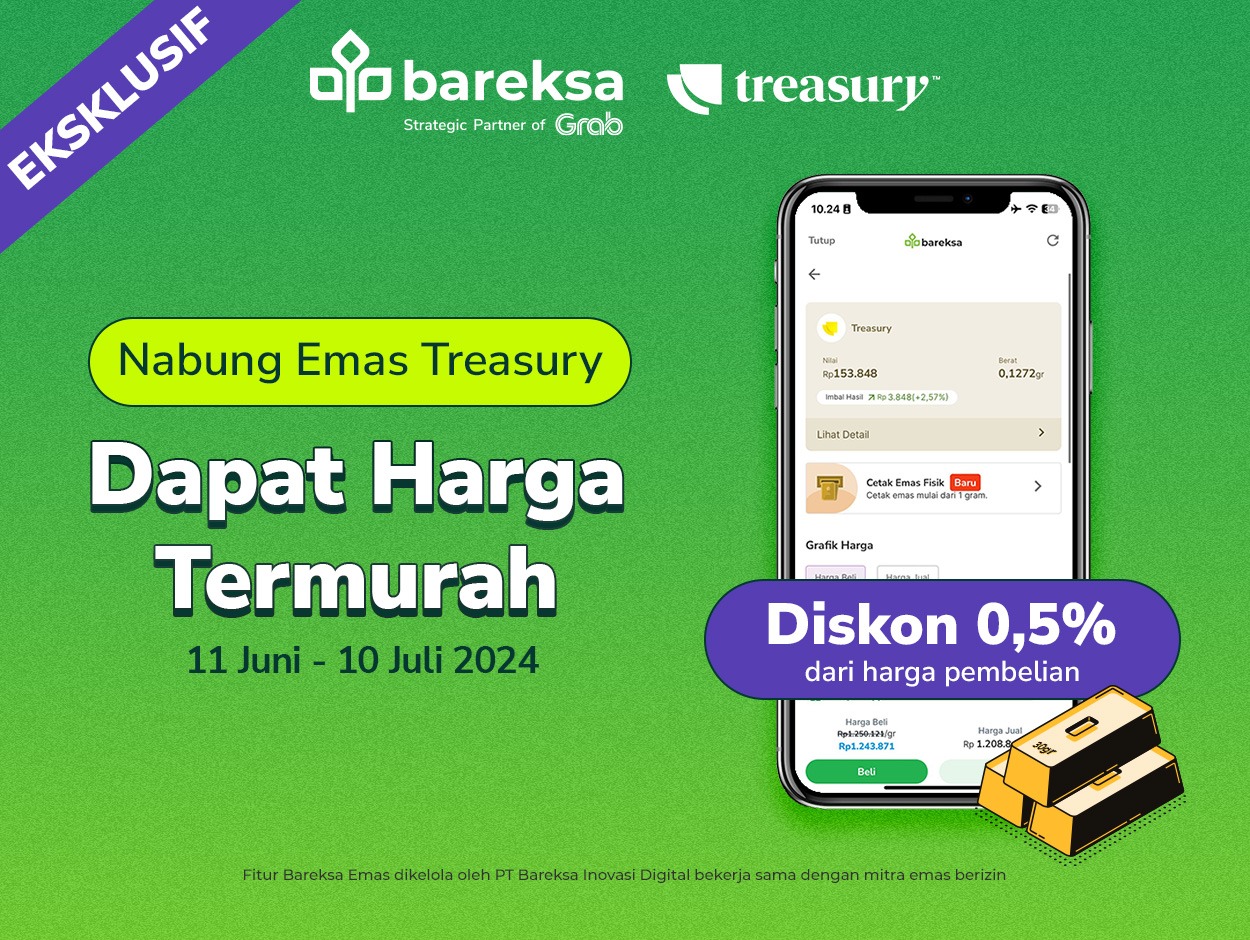 Harga Emas Makin Tinggi, Beli Bareksa Emas Treasury Malah Dapat Diskon