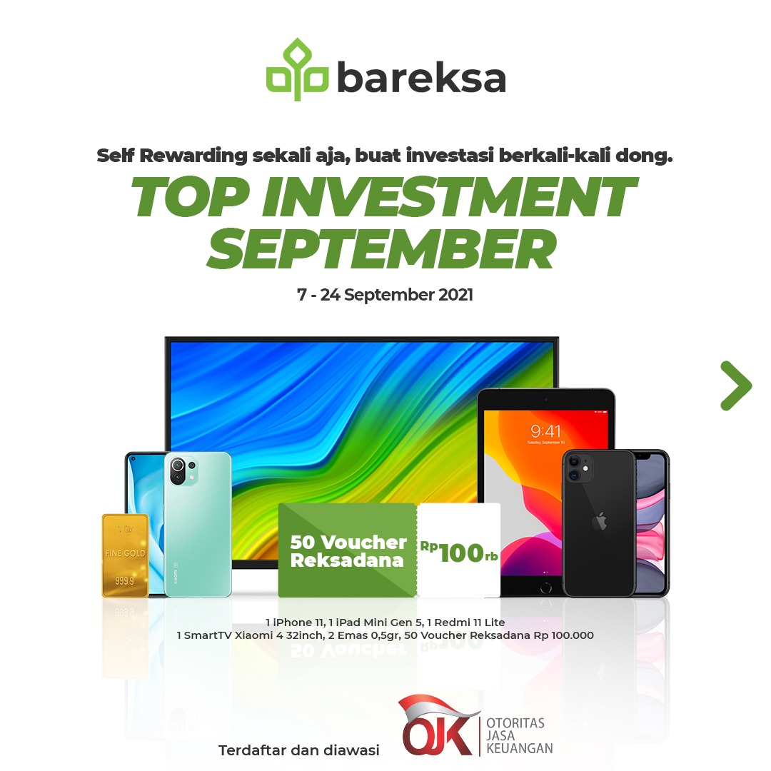 Semarak Top Investment September, Beli Reksadana Dapat iPhone, iPad, Smart TV Hingga Emas