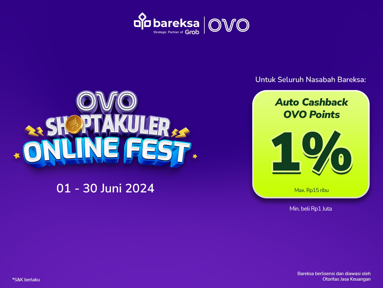 Promo OVO Bareksa: Beli Reksadana Bayar Pakai OVO, Langsung Cashback hingga Rp15 Ribu