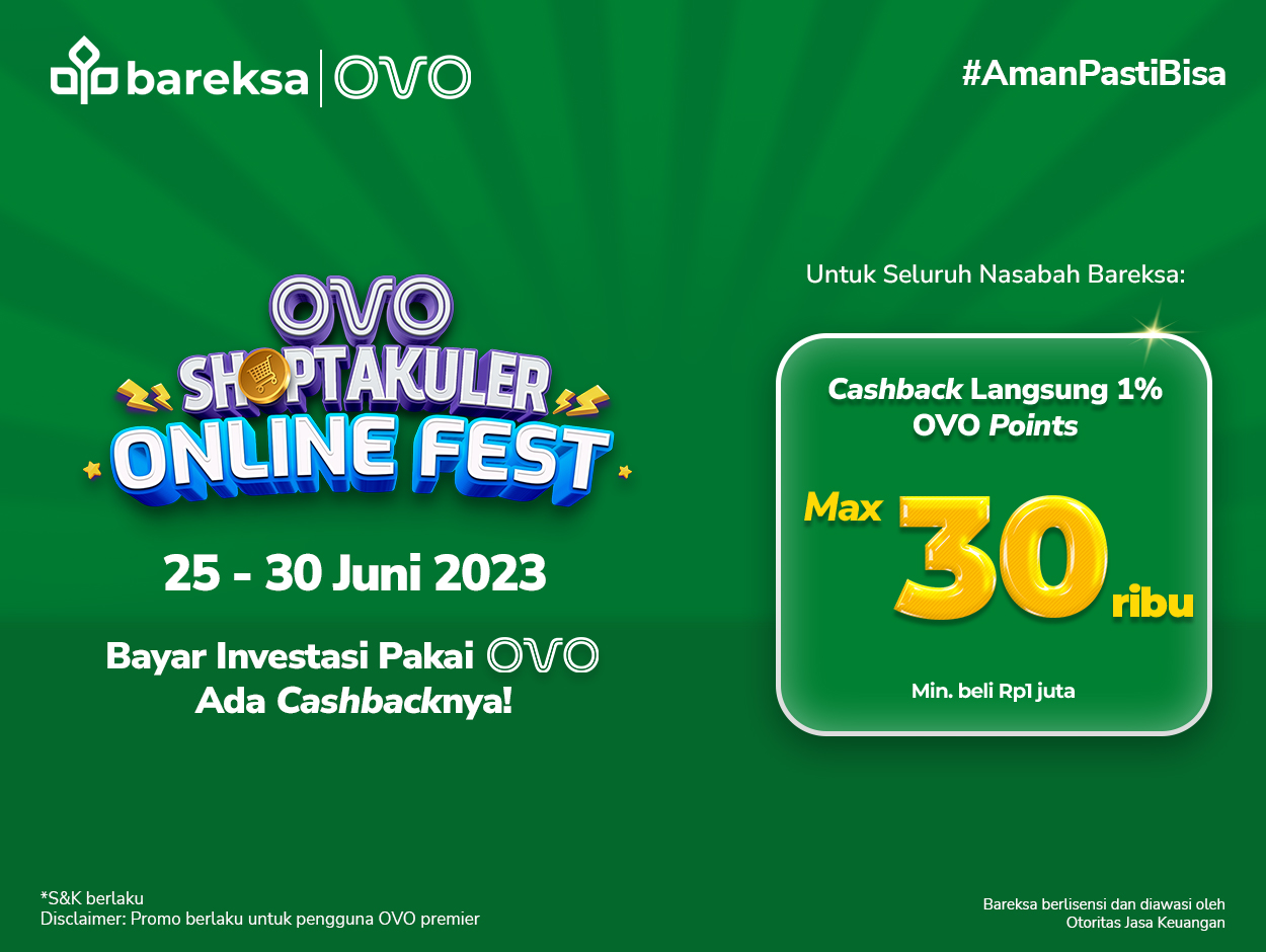 Promo OVO Bareksa Investasi Reksadana Berhadiah Voucher dan Instant Cashback Rp30 Ribu