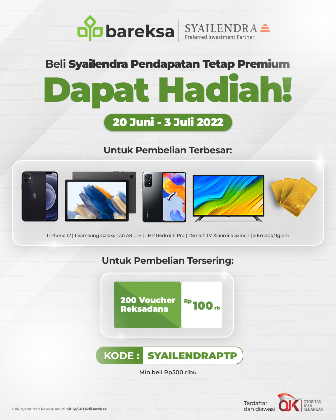 Beli Reksadana Syailendra Pendapatan Tetap Premium, Raih Hadiah iPhone hingga Emas