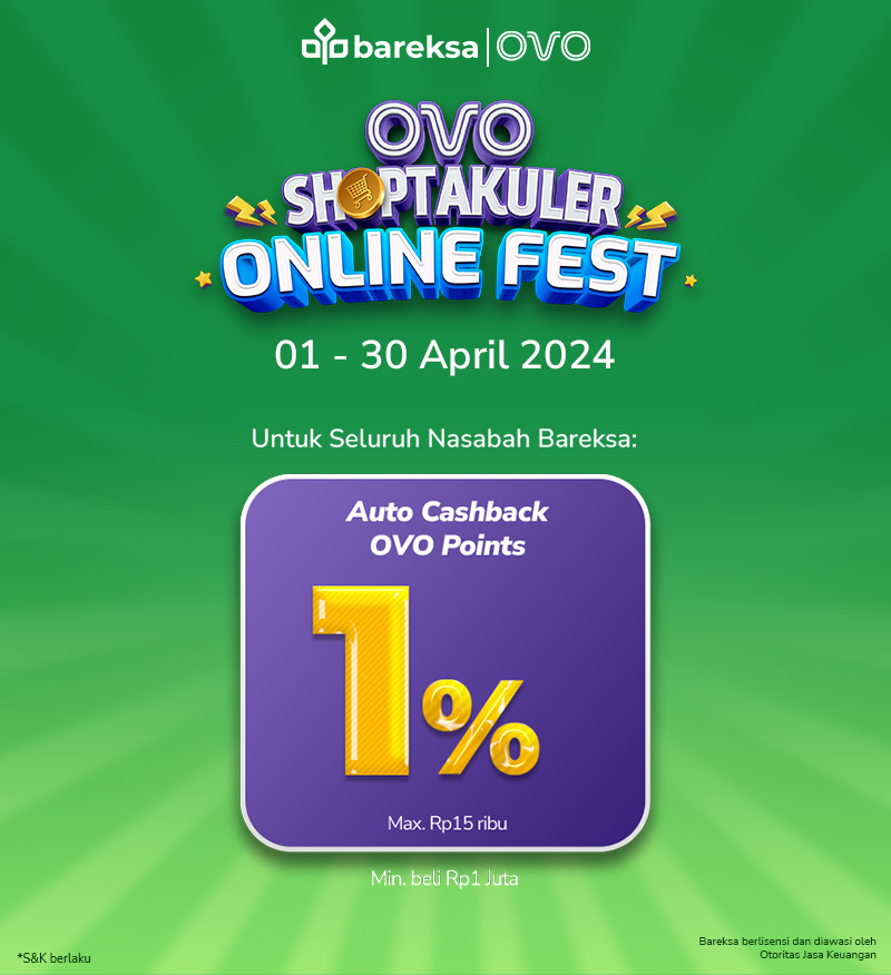 Promo OVO Bareksa: Beli Reksadana Auto Cashback 1% hingga Rp15 Ribu