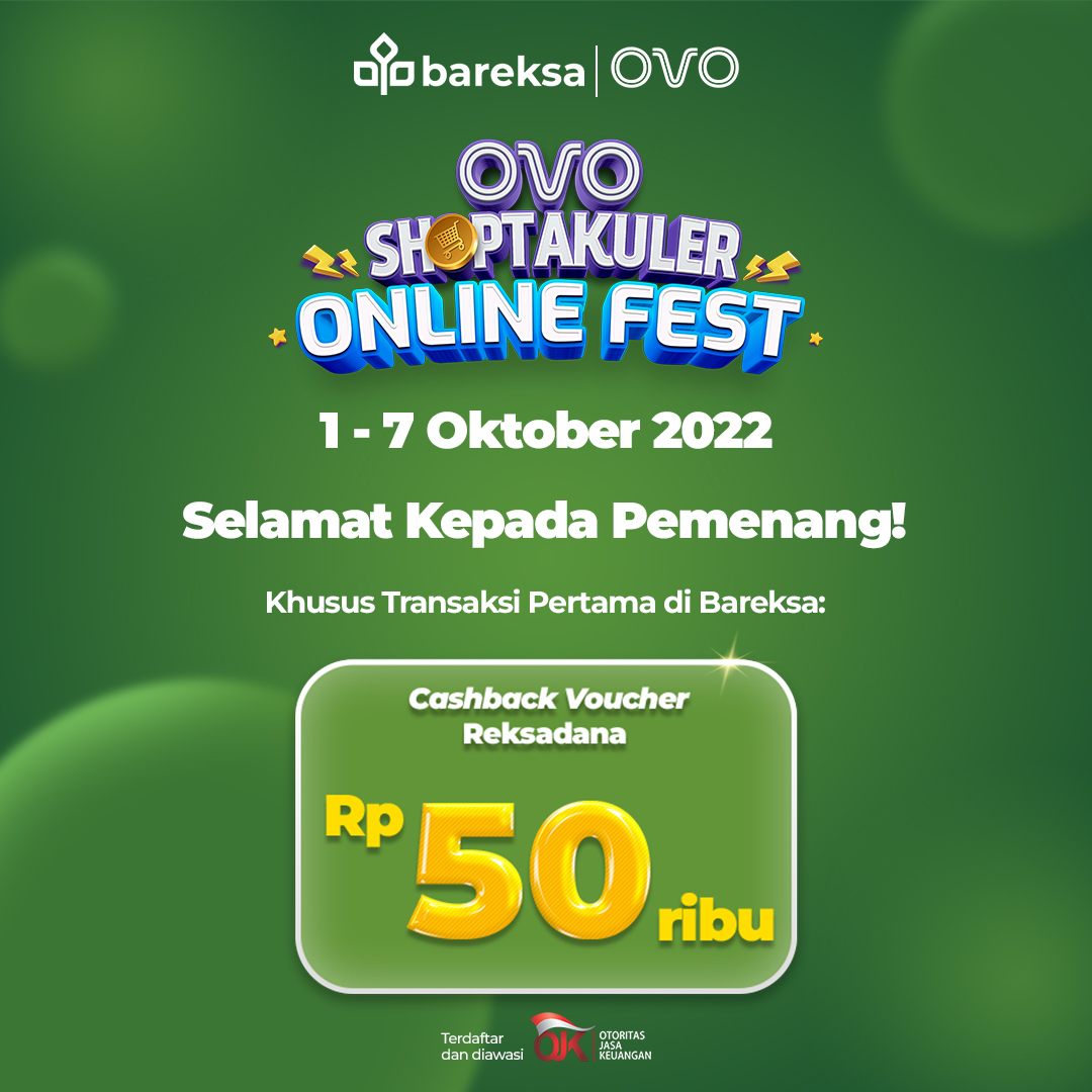 Selamat! Ini Daftar Pemenang Promo Bareksa OVO Berhadiah Voucher Reksadana Rp50 Ribu