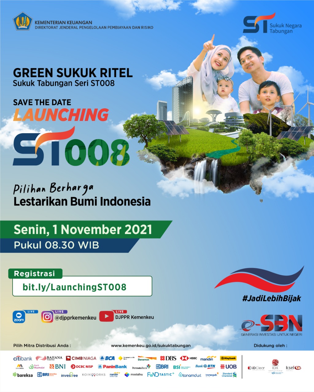 Green Sukuk Ritel ST008 Ditawarkan 1-17 November, Maksimal Pemesanan Rp1 Miliar