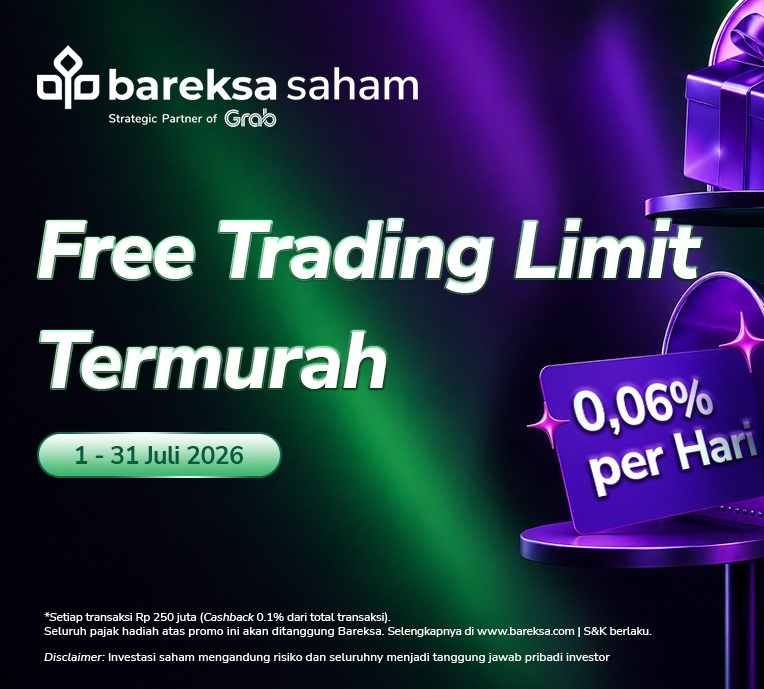 Promo Bareksa Saham Juli: Trading Terus Berhadiah RDN hingga Rp25 Ribu, Fee Termurah!