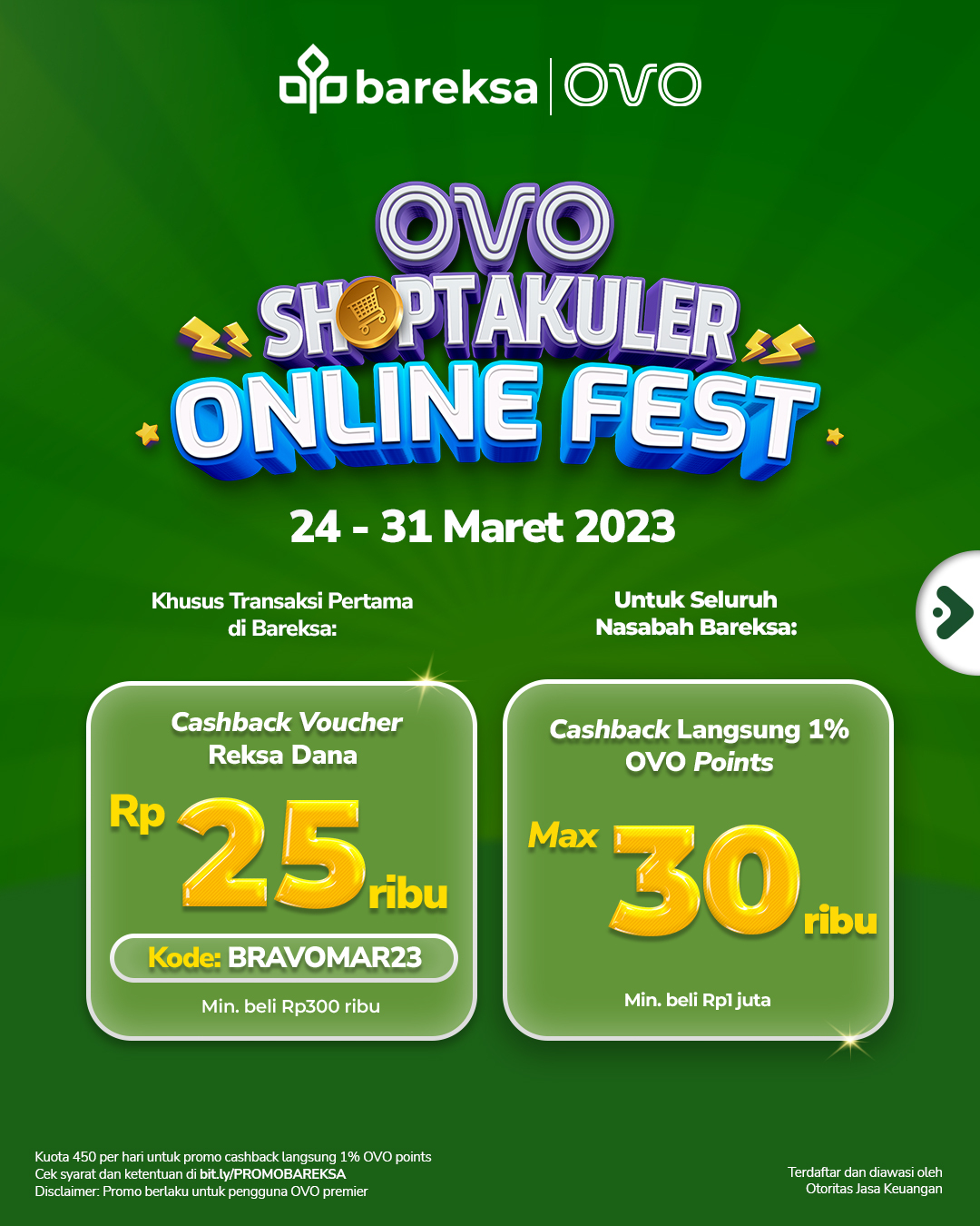 Promo OVO Investasi Reksadana di Bareksa, Raih Cashback Instan hingga Rp30 Ribu