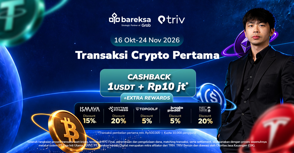 Baru! Bareksa Crypto RWA: Transaksi Tokenisasi Saham AS, Cashback hingga Rp10 Juta