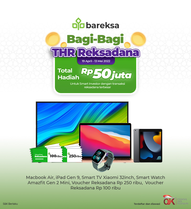 Promo THR Bareksa, Beli Reksadana Raih Hadiah Total Rp50 Juta