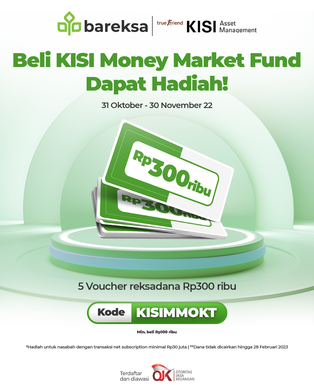 Promo Reksadana KISI Money Market Fund Berhadiah Voucher Rp300 Ribu
