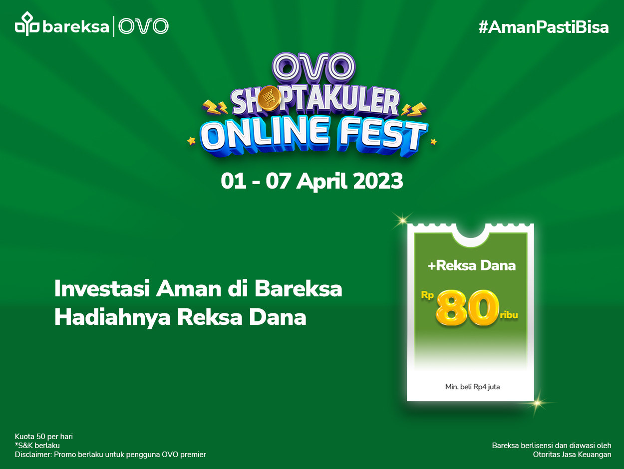 Promo OVO di Bareksa, Investasi Berhadiah Voucher Reksadana Rp80 Ribu