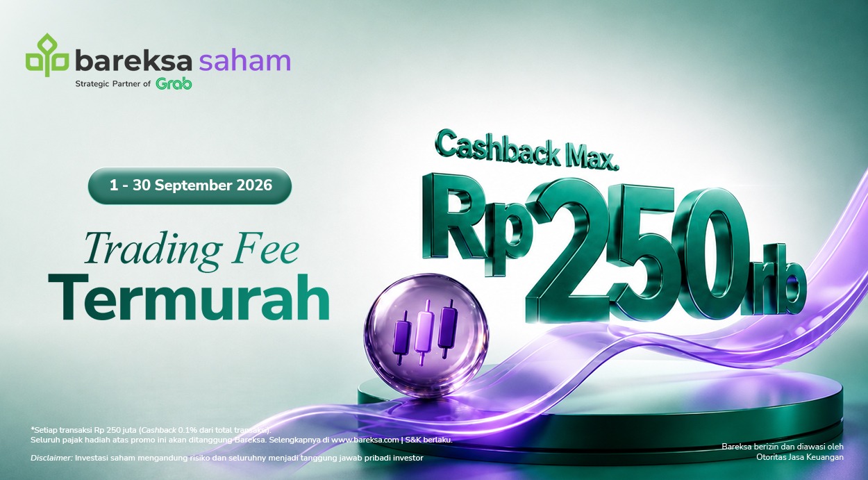 Promo Bareksa Saham September: Trading Terus Berhadiah Cashback hingga Rp250 Ribu