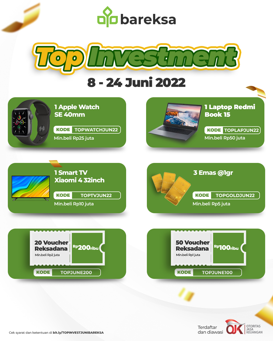 Top Up Investasi Reksadana Raih Hadiah Apple Watch hingga Emas