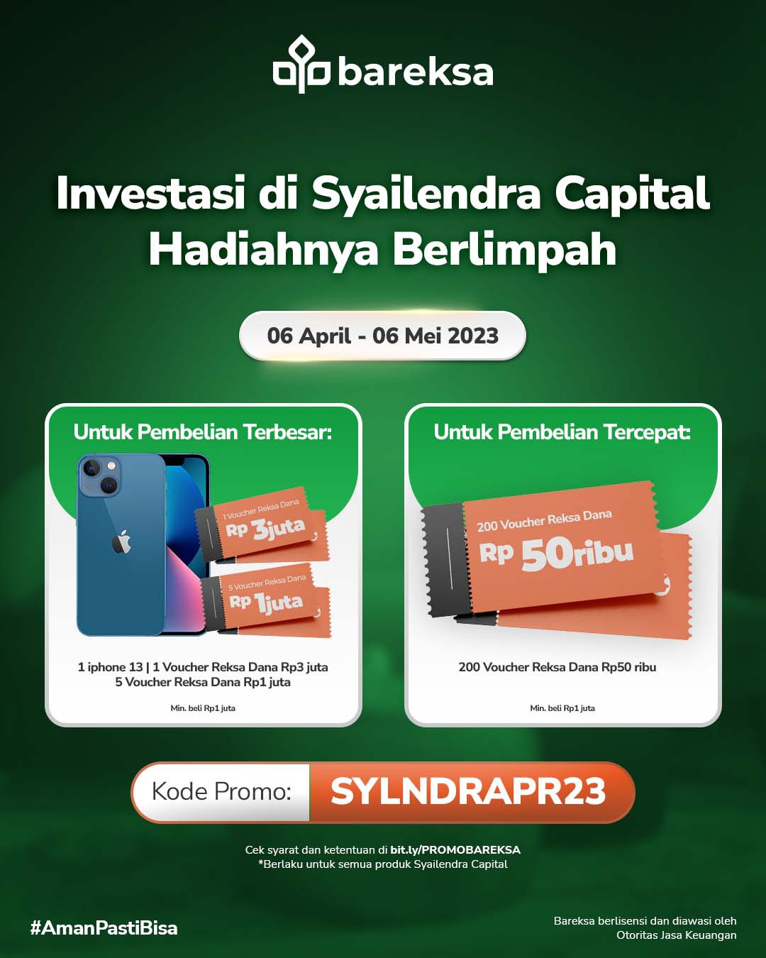 Investasi Reksadana Syailendra Berhadiah iPhone hingga Voucher Rp3 Juta