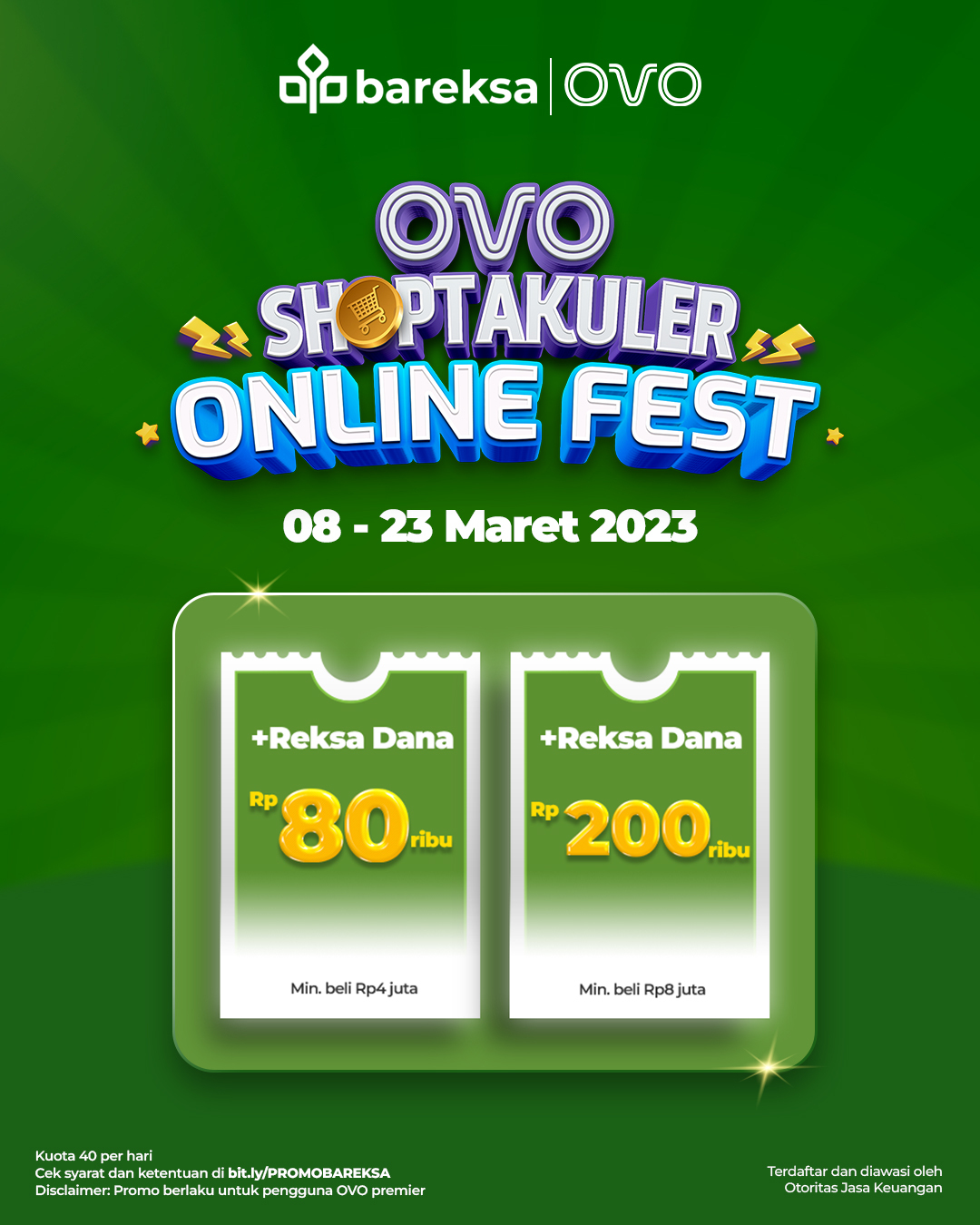 Promo OVO di Bareksa, Investasi Berhadiah Reksadana hingga Rp200 Ribu