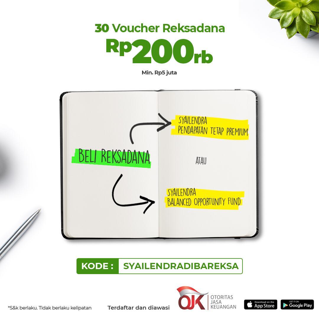 Investasi Reksadana Syailendra di Bareksa Dapat Hadiah Voucher Rp200.000