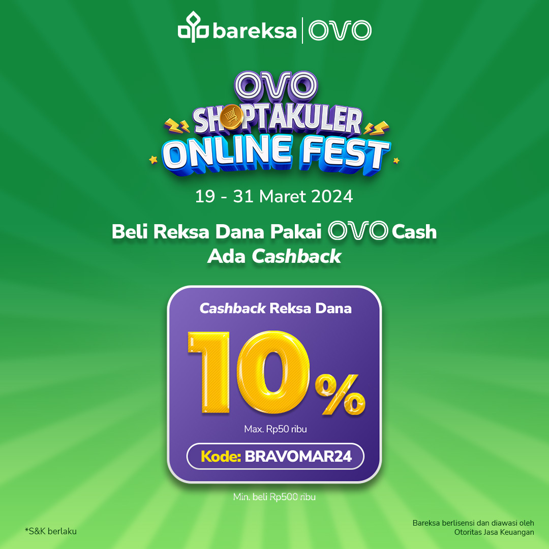 Promo OVO Bareksa: Investasi Bayar Pakai OVO Bisa Raih Voucher Reksadana Rp50 Ribu