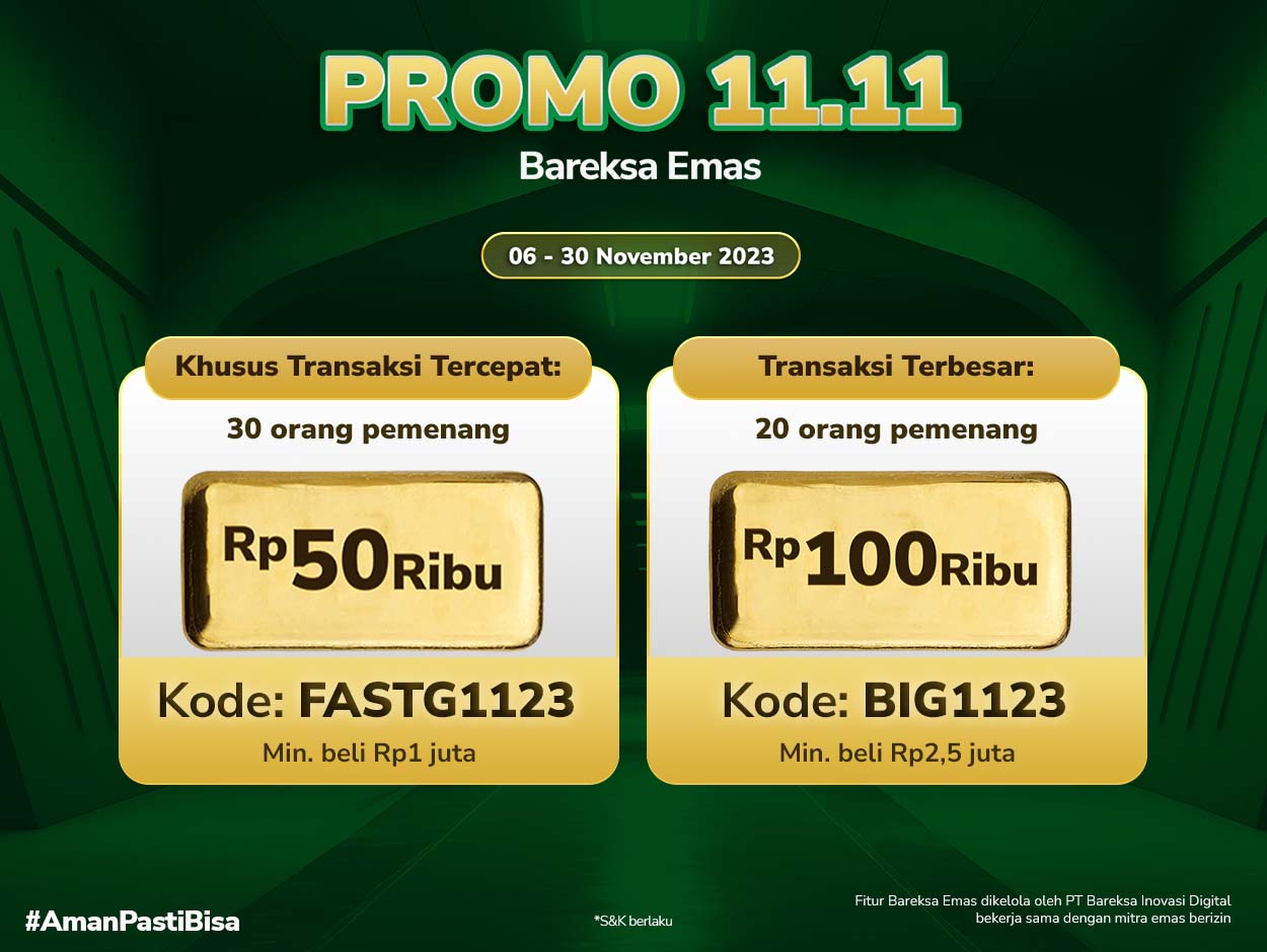 Selamat! Ini Pemenang Promo 11.11 Bareksa Emas Berhadiah hingga Rp100 Ribu