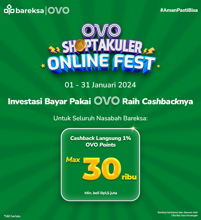 Promo OVO Bareksa: Beli Reksadana Raih Cashback Instan hingga Rp30 Ribu