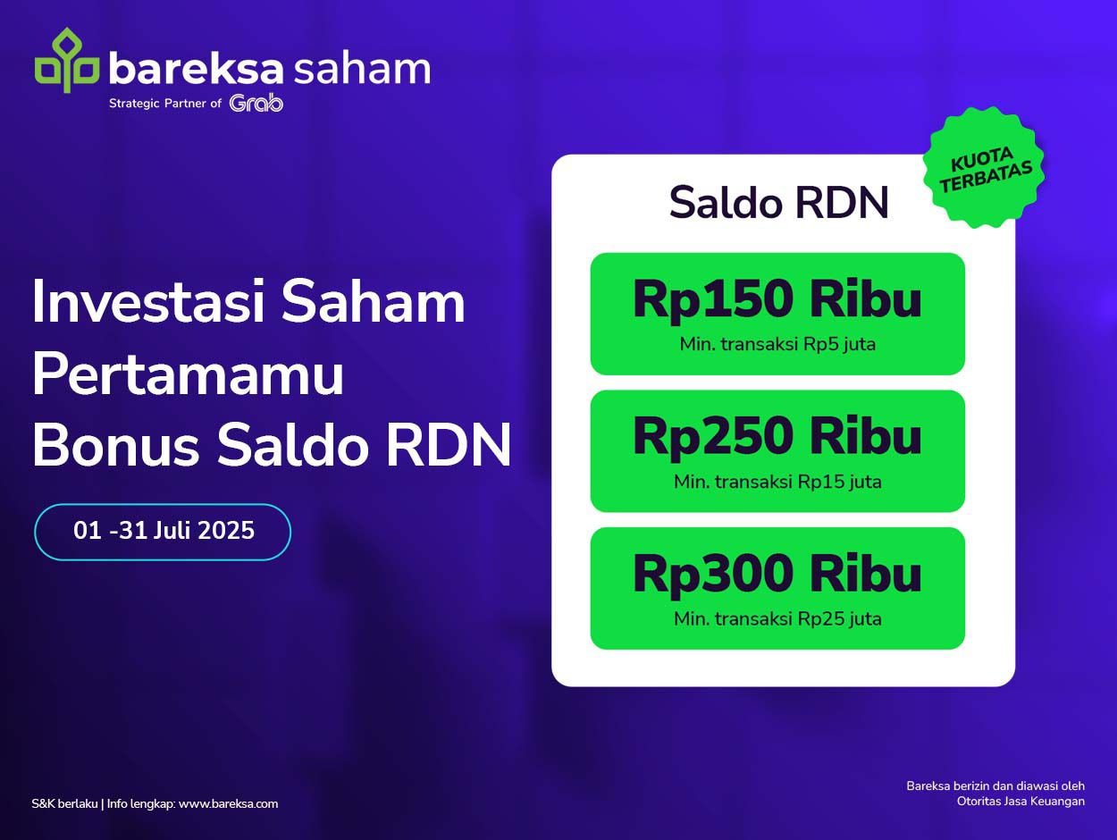 Promo Transaksi Pertama Bareksa: Investasi Reksadana, Emas & Saham Cashback hingga Rp300 Ribu