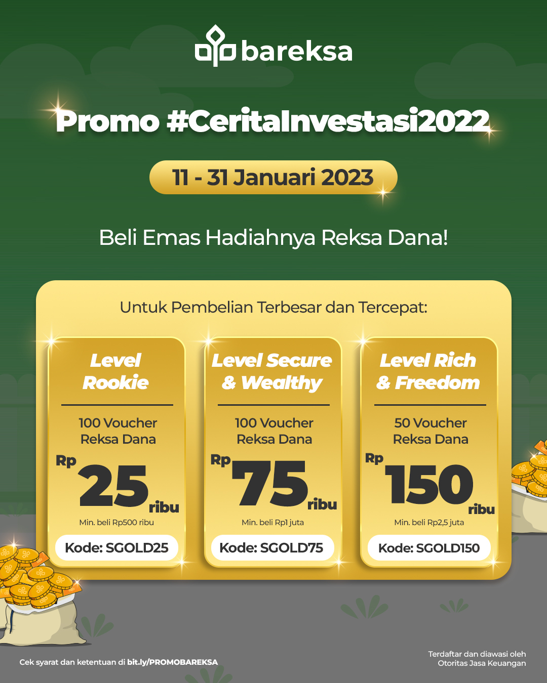 Promo Cerita Investasi Beli Emas, Raih Reksadana hingga Rp150 Ribu