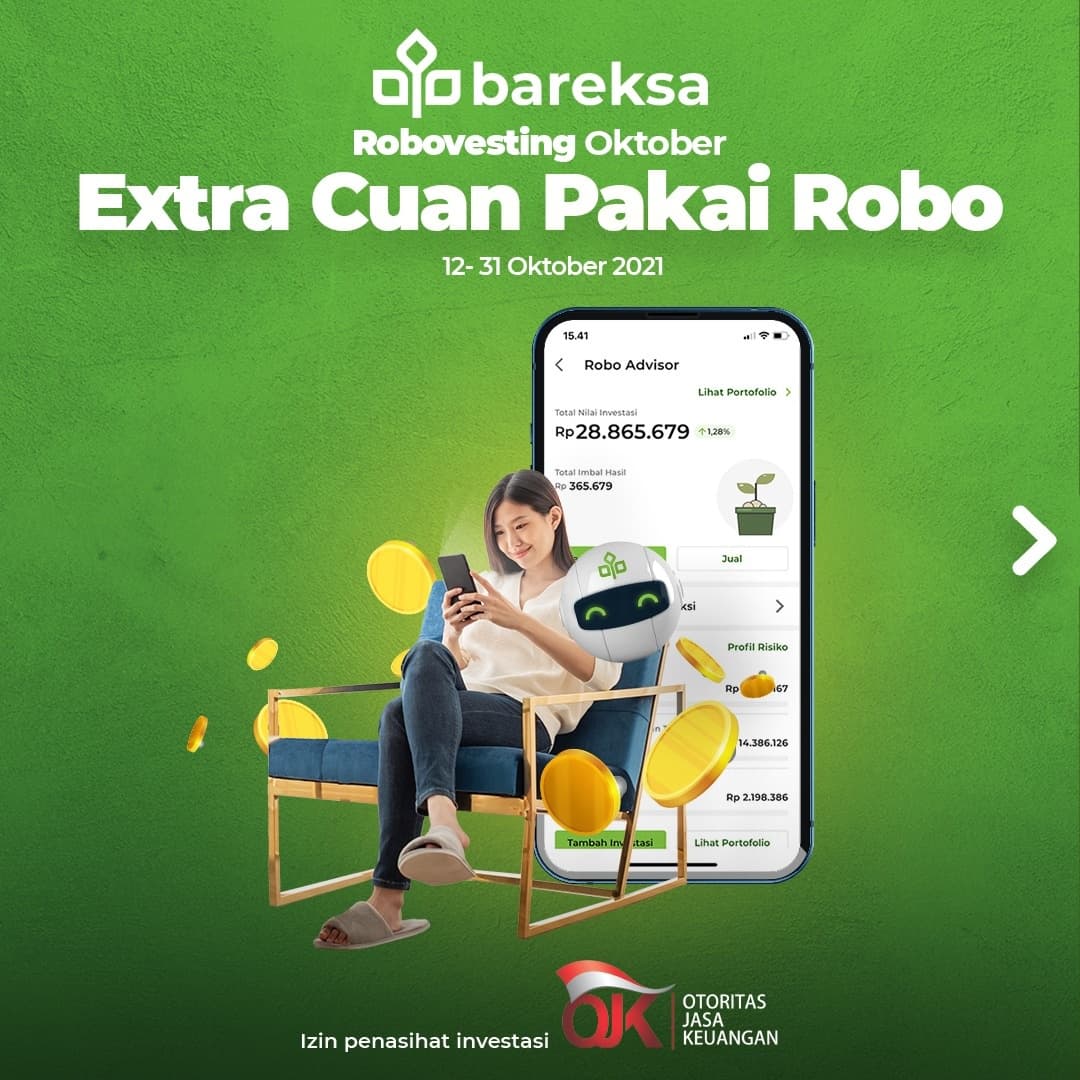 Hujan Hadiah! Investasi Pakai Robo Advisor Bareksa Dapat SmartTV, Emas Hingga Voucher Reksadana