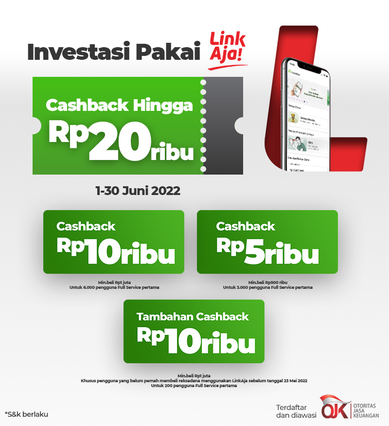 Investasi Reksadana di Bareksa Bayar Pakai LinkAja, Raih Cashback hingga Rp20 Ribu