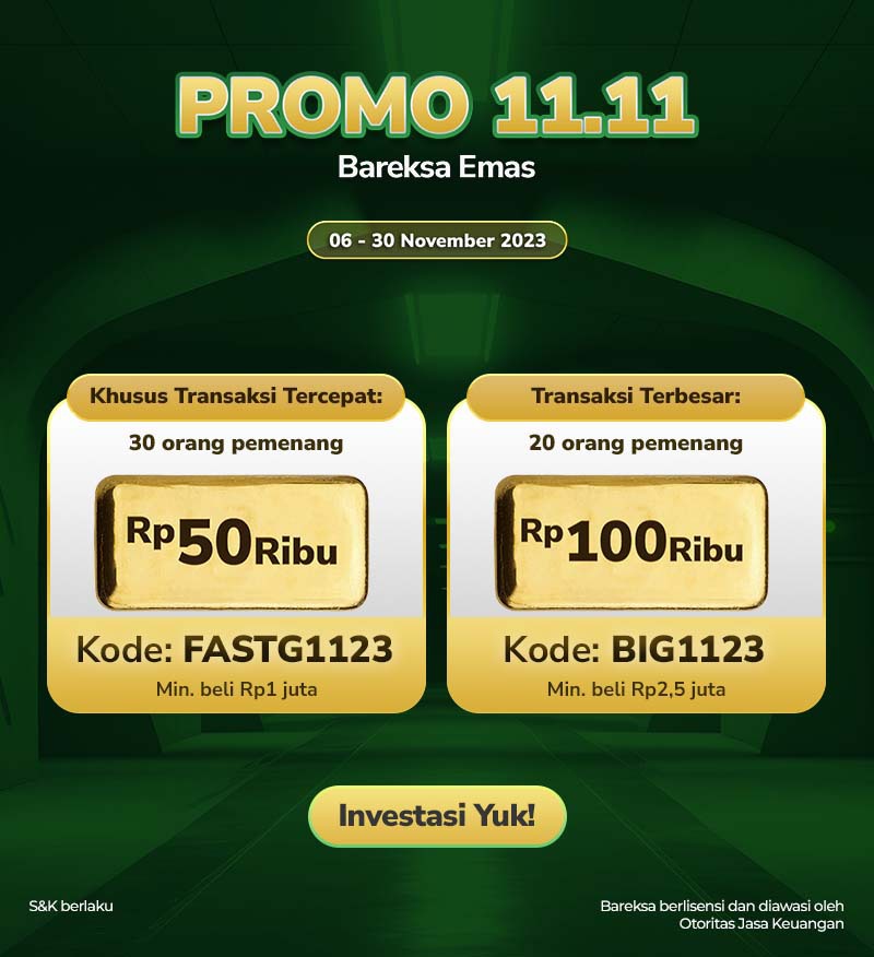 Selamat! Ini Pemenang Promo 11.11 Bareksa Emas Berhadiah hingga Rp100 Ribu