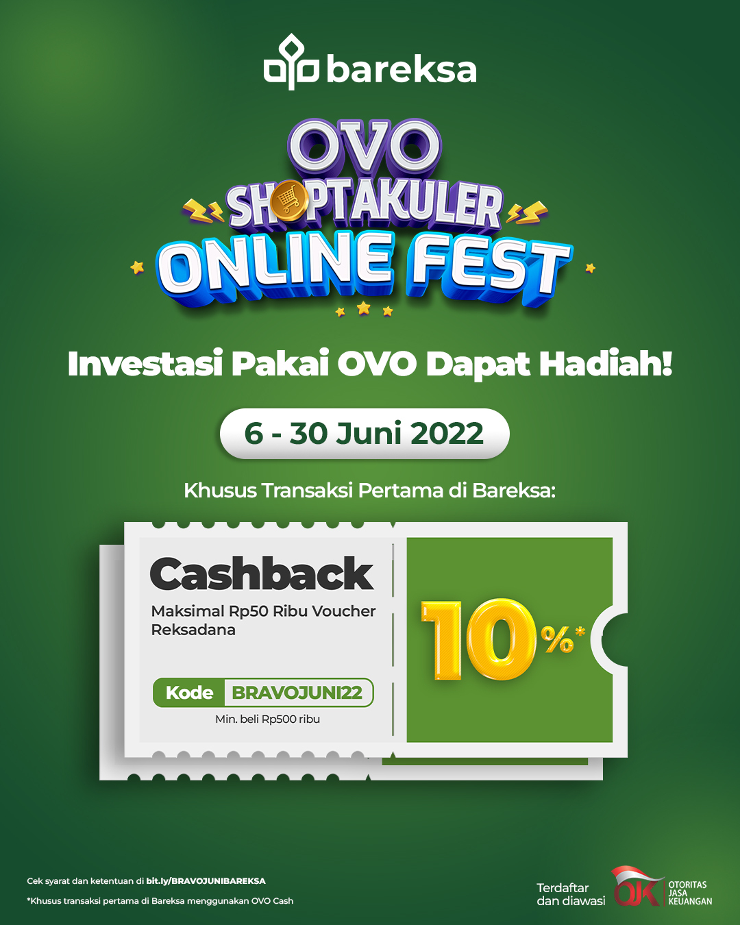 Pertama Investasi Reksadana di Bareksa Pakai OVO, Raih Cashback Rp50 Ribu