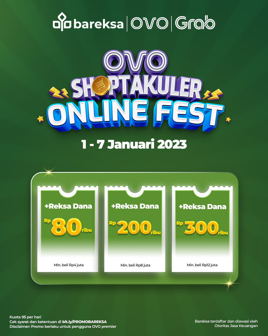 Promo OVO Beli Reksadana di Bareksa Berhadiah Cashback hingga Rp300 Ribu