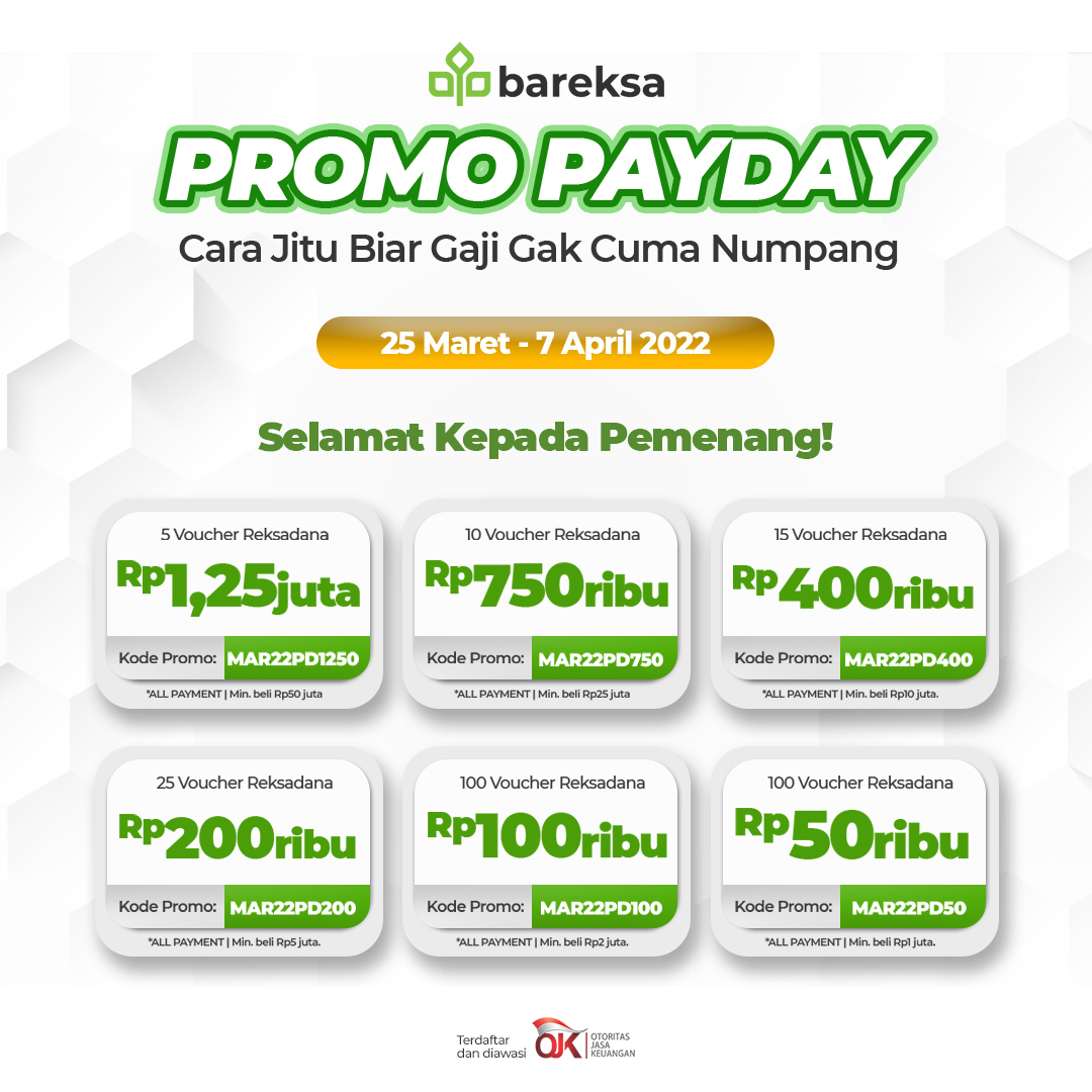 Selamat! Ini Daftar Pemenang Promo Payday Maret 2022 Berhadiah Reksadana