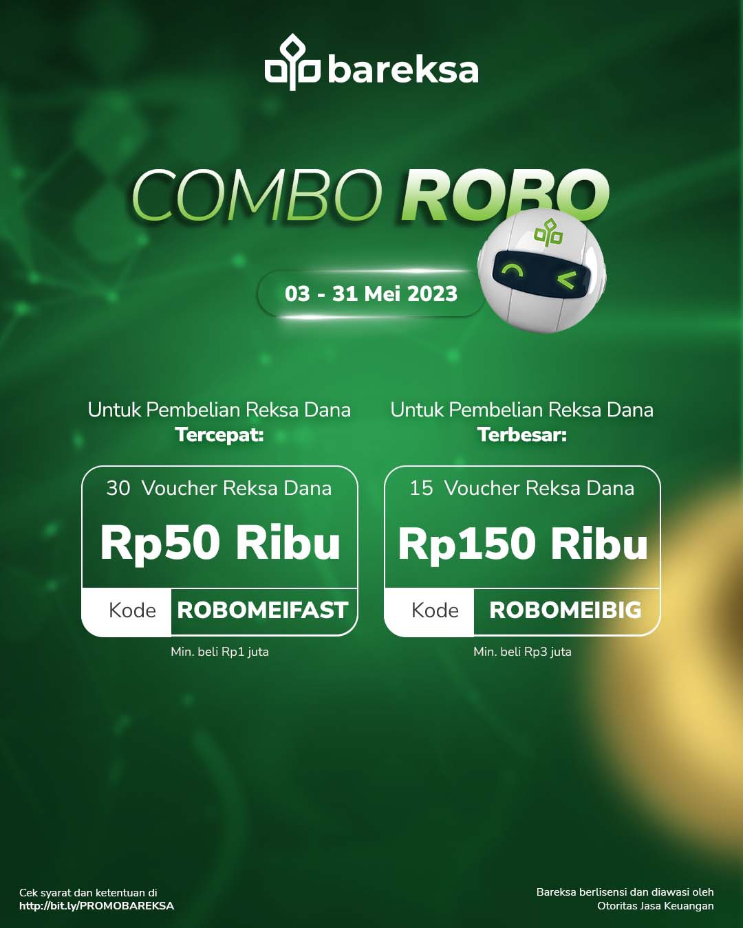 Promo Robo Bareksa Mei 2023, Berhadiah Reksadana hingga Rp150 Ribu