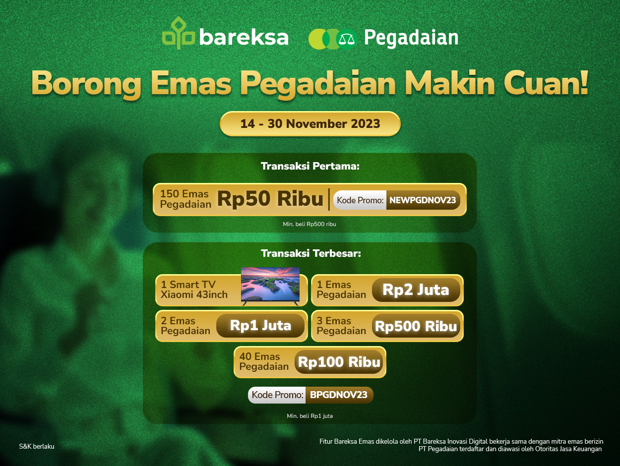 Selamat! Ini Pemenang Promo Bareksa Emas Pegadaian November 2023