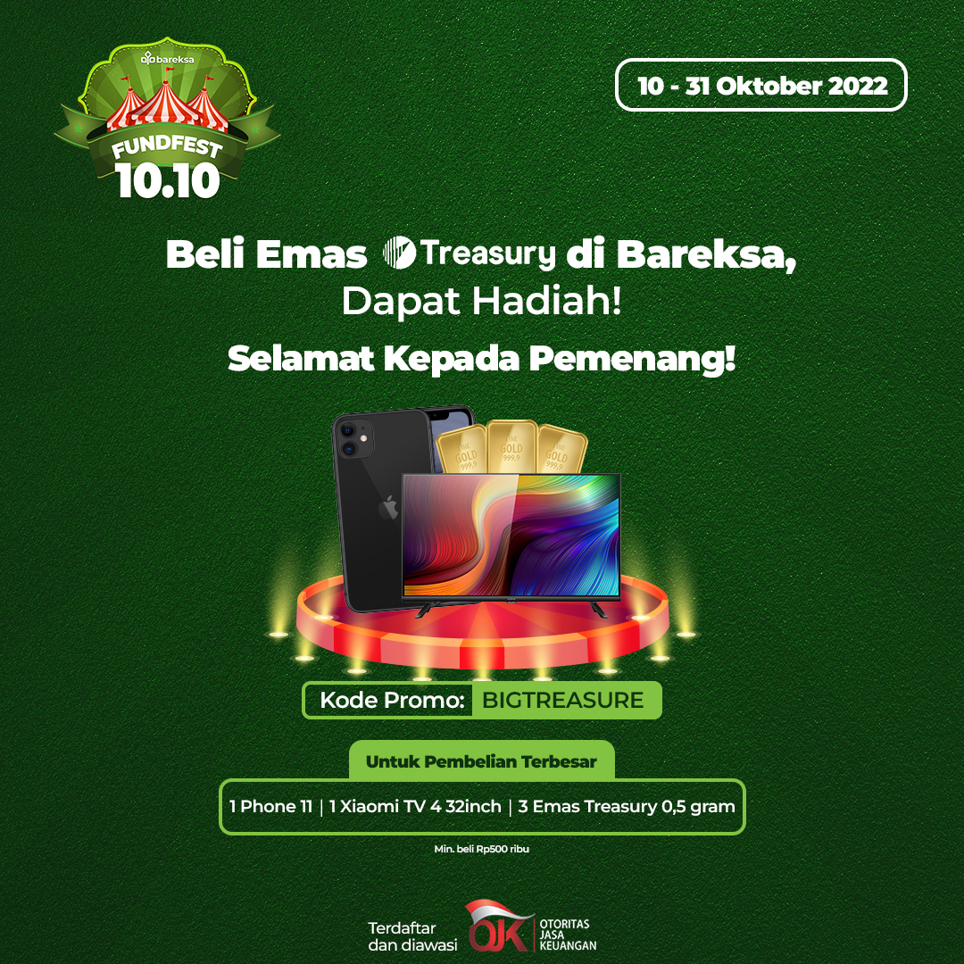 Selamat! Ini Pemenang Promo FundFest 10.10 Emas Treasury Berhadiah iPhone hingga Reksadana