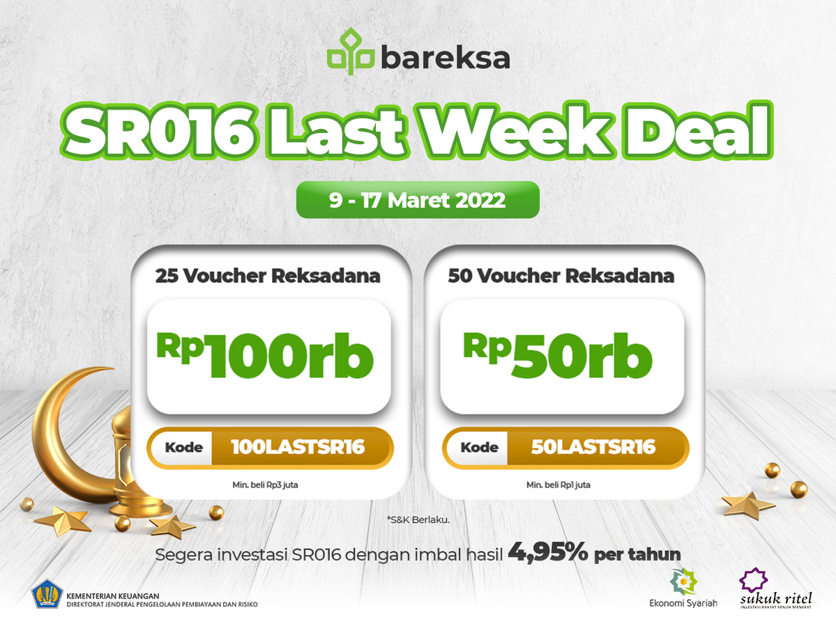 Penawaran Sisa 8 Hari, Beli SR016 di Bareksa Raih Reksadana Rp100 Ribu