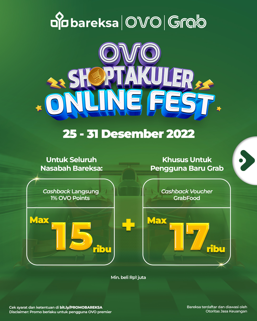 Promo OVO Beli Reksadana di Bareksa Bisa Raih Instant Cashback dan Voucher GrabFood 