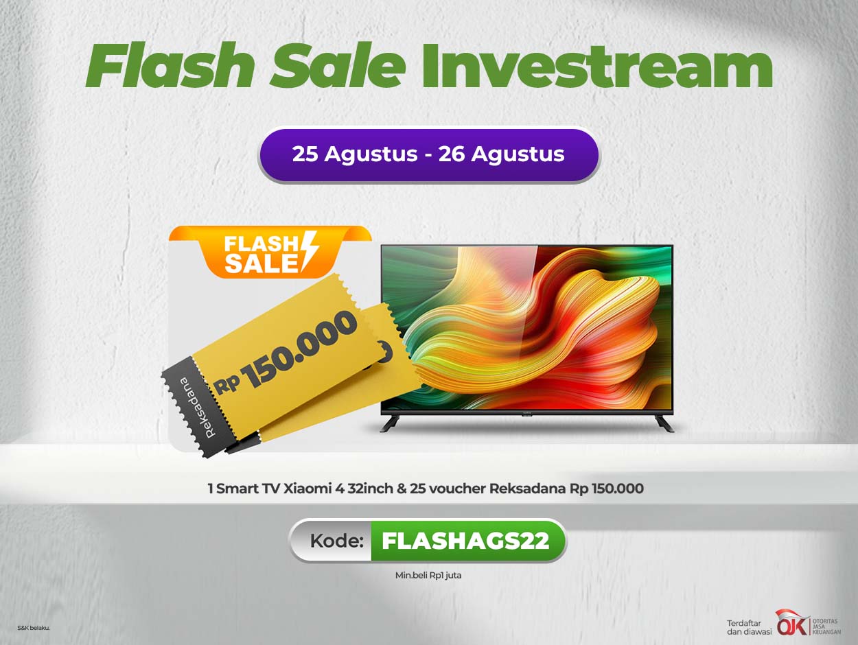 Promo Flash Sale Investream: Investasi Reksadana Berhadiah Smart TV dan Voucher